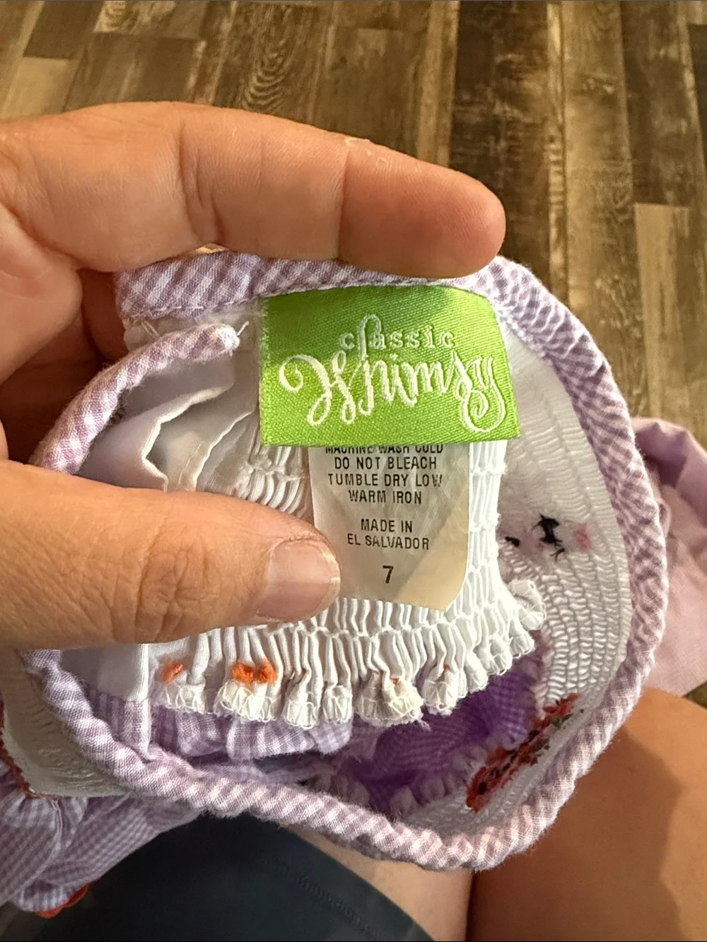Lilac Gingham Smocked Halloween Dress for Girls